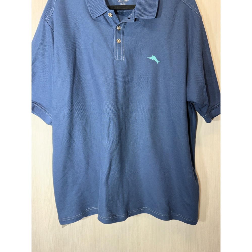 Tommy Bahama Mens XL Emfielder Supima Cotton Blue Short Sleeve Polo Shirt - Picture 4 of 13